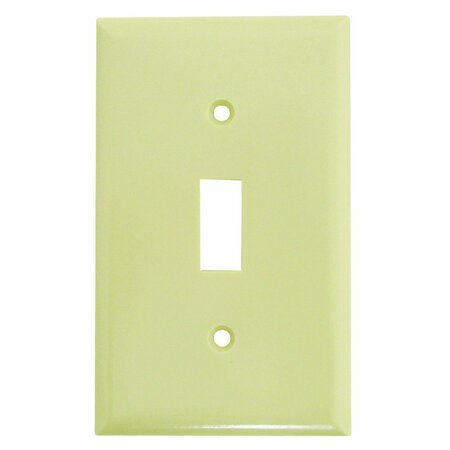 COOPER WIRING Eaton Wiring Devices Wallplate, 4-1/2 in L, 2-3/4 in W, 1 -Gang, Thermoset, Ivory, High-Gloss 2134V-BOX